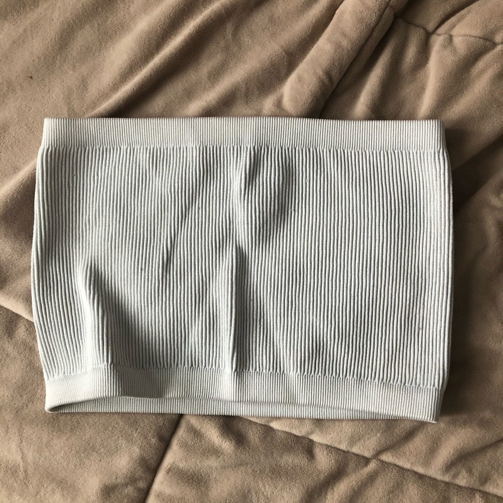 White ribbed tube top